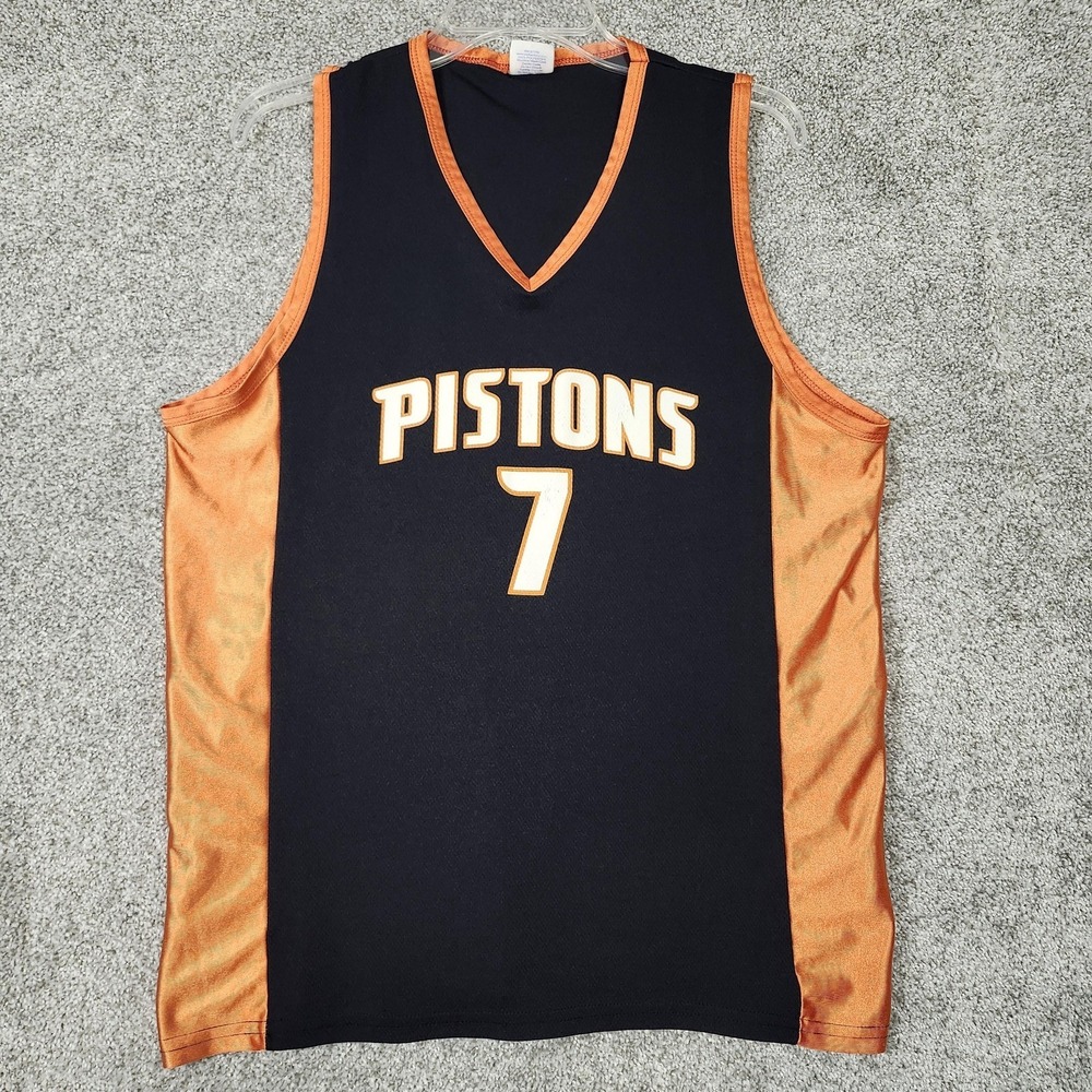 Detroit Pistons Jersey Mens Large Black NBA Basketball Ben Gordon 7 Made In USA